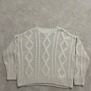 Princess Polly Cable Knit Cream Sweater